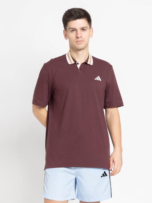 ADIDAS Brown ADI SPW Regular Fit Polo T-Shirt-image-17