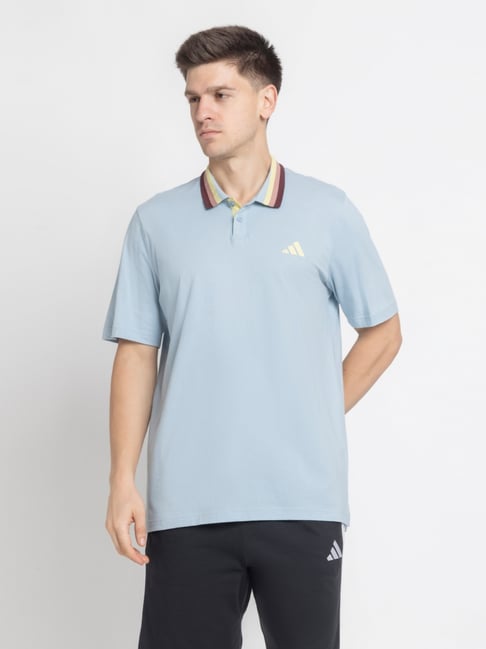 ADIDAS Blue ADI SPW Regular Fit Polo T-Shirt-image-29