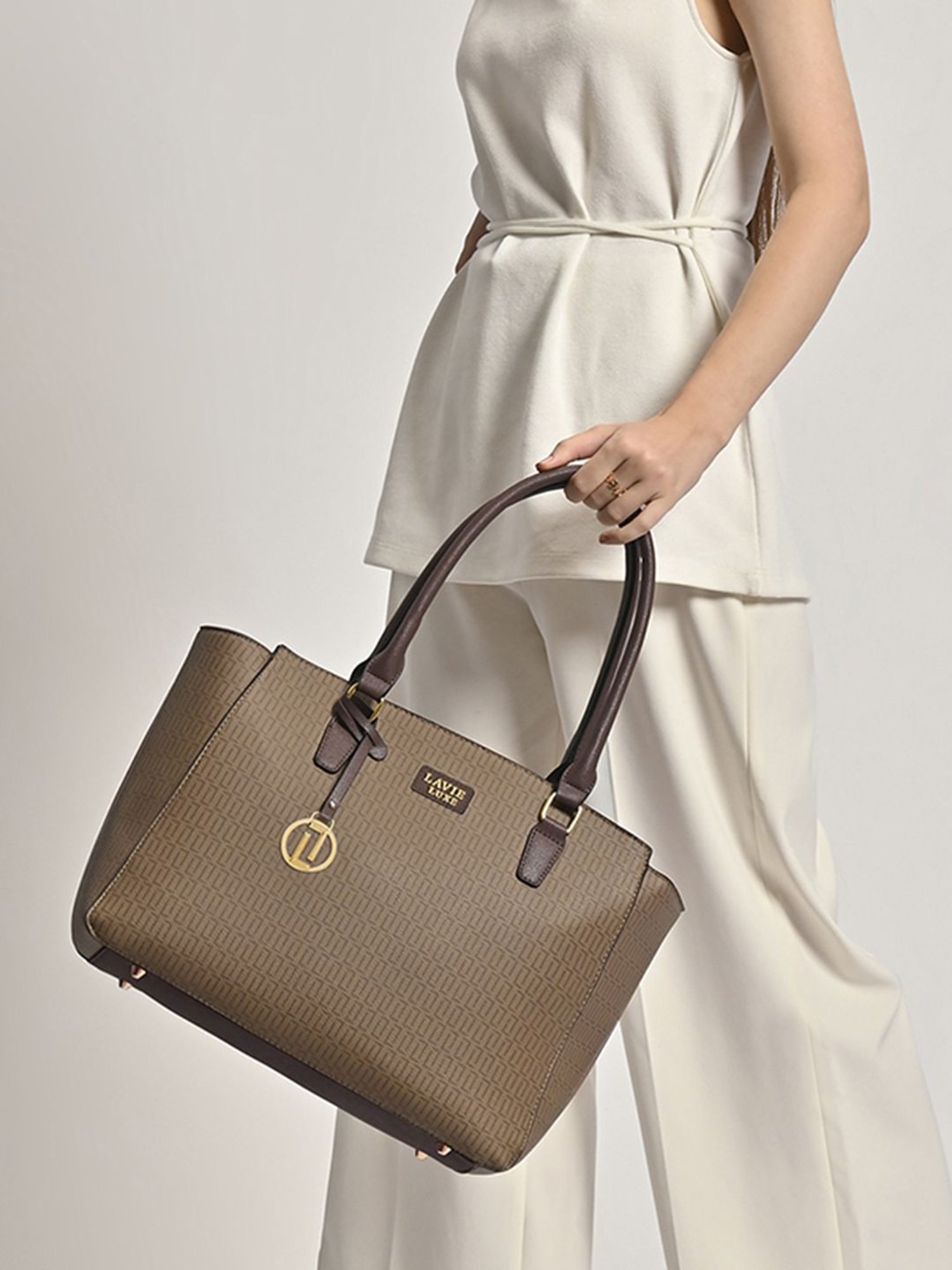 Buy Lavie Luxe Coffee LX Mono Kelly25 Tote Handbag Online @ Tata CLiQ