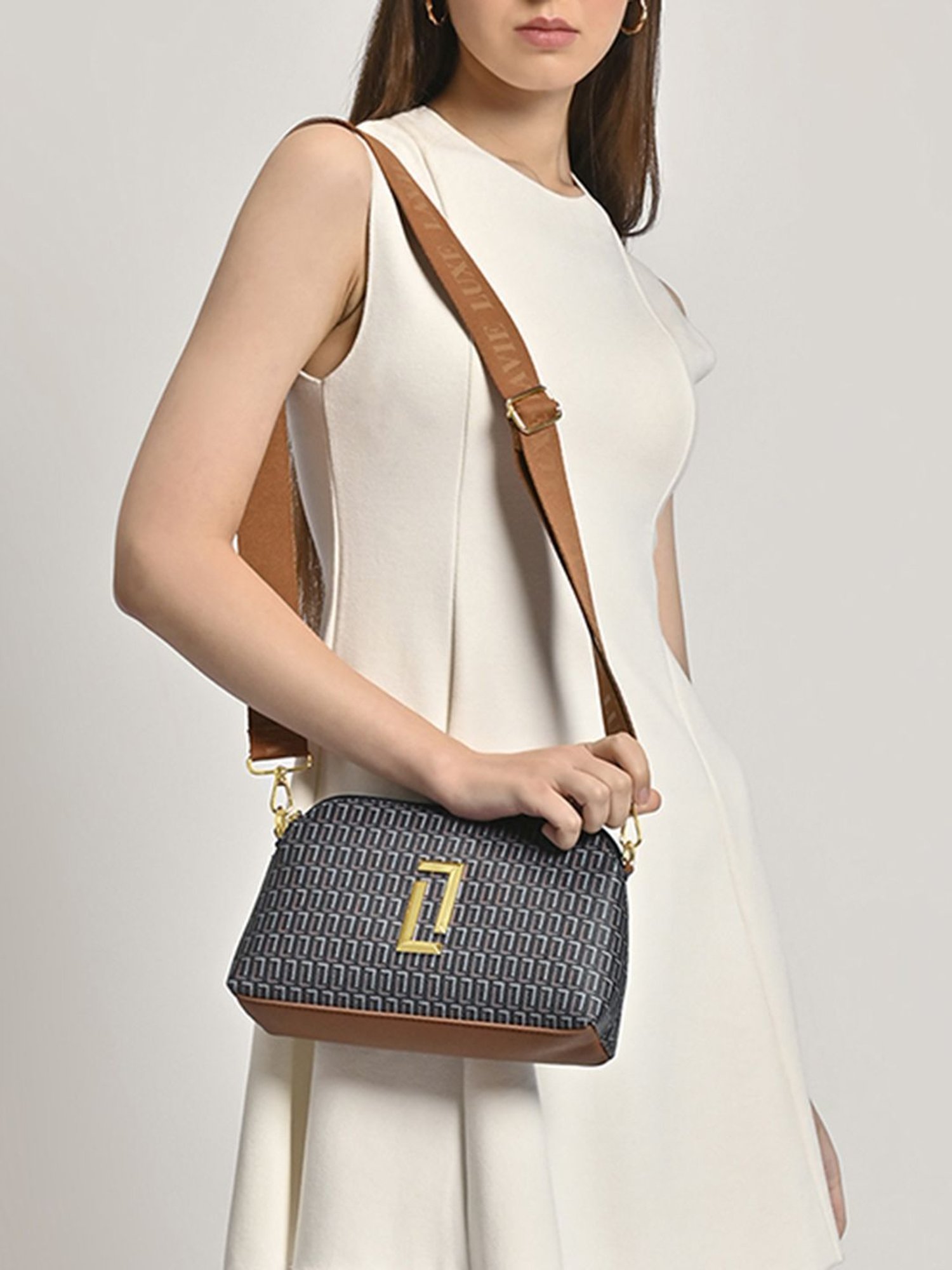 Buy Lavie Luxe Navy LX Mono Swift25 Dm Sling Handbag Online @ Tata