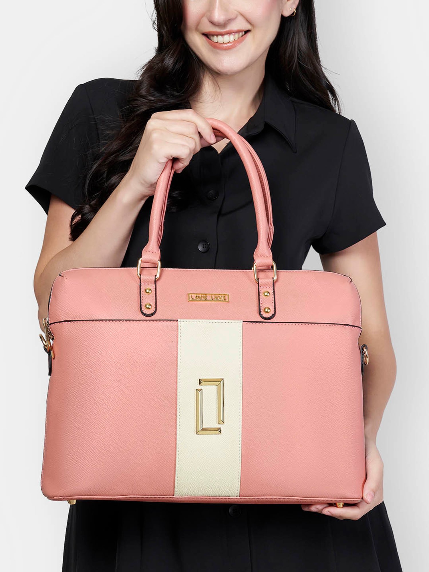 Buy Lavie Luxe Dusty Pink LX Welsy 1c Laptop Handbag Online @ Tata