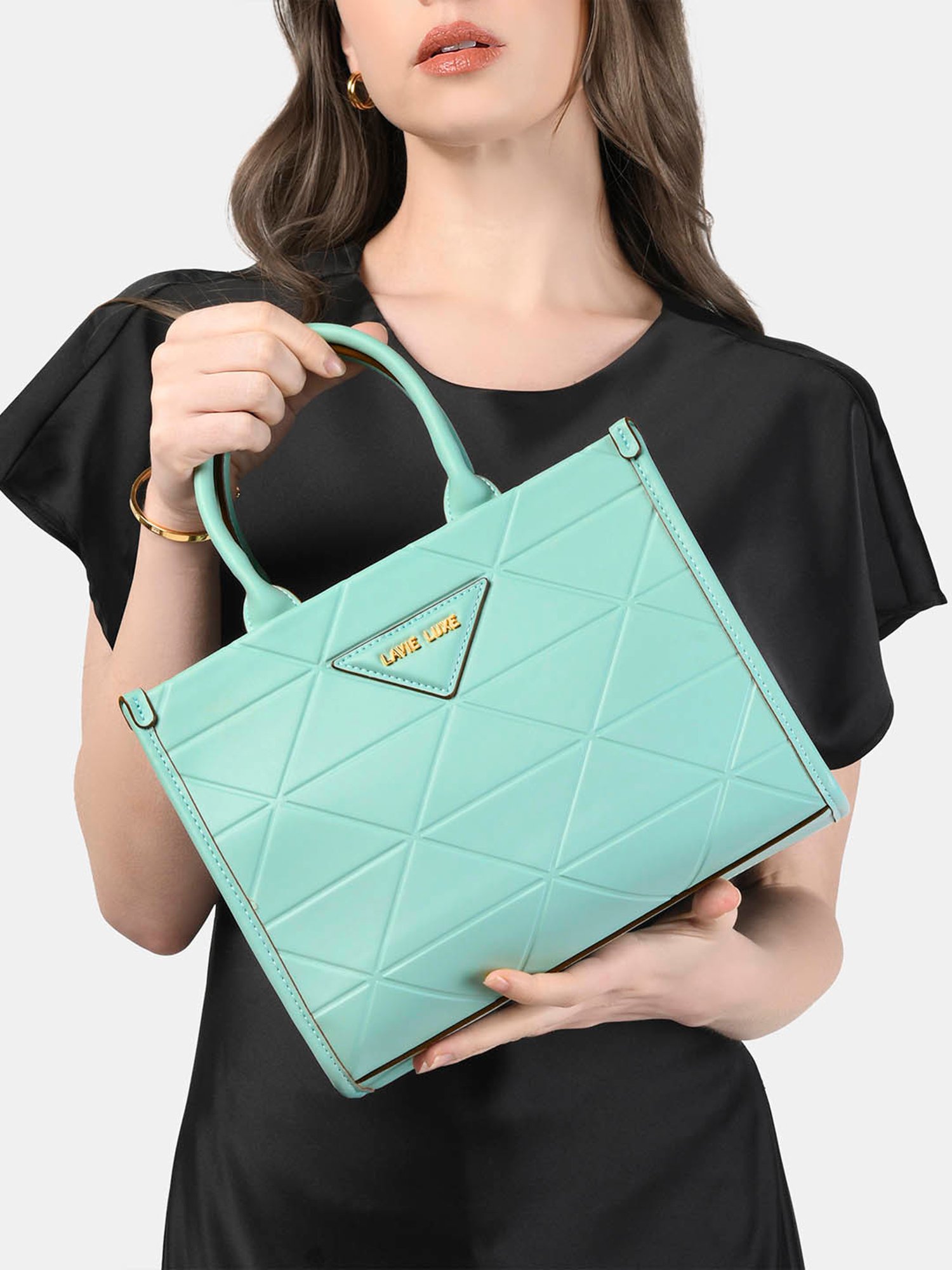 Buy Lavie Luxe Mint Green LX Mona Md Box Satchel Handbag Online