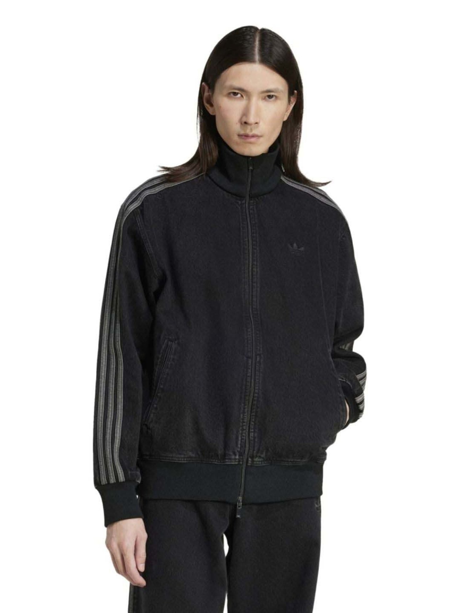 Adidas Originals Black Cotton Loose Fit Sports Jacket