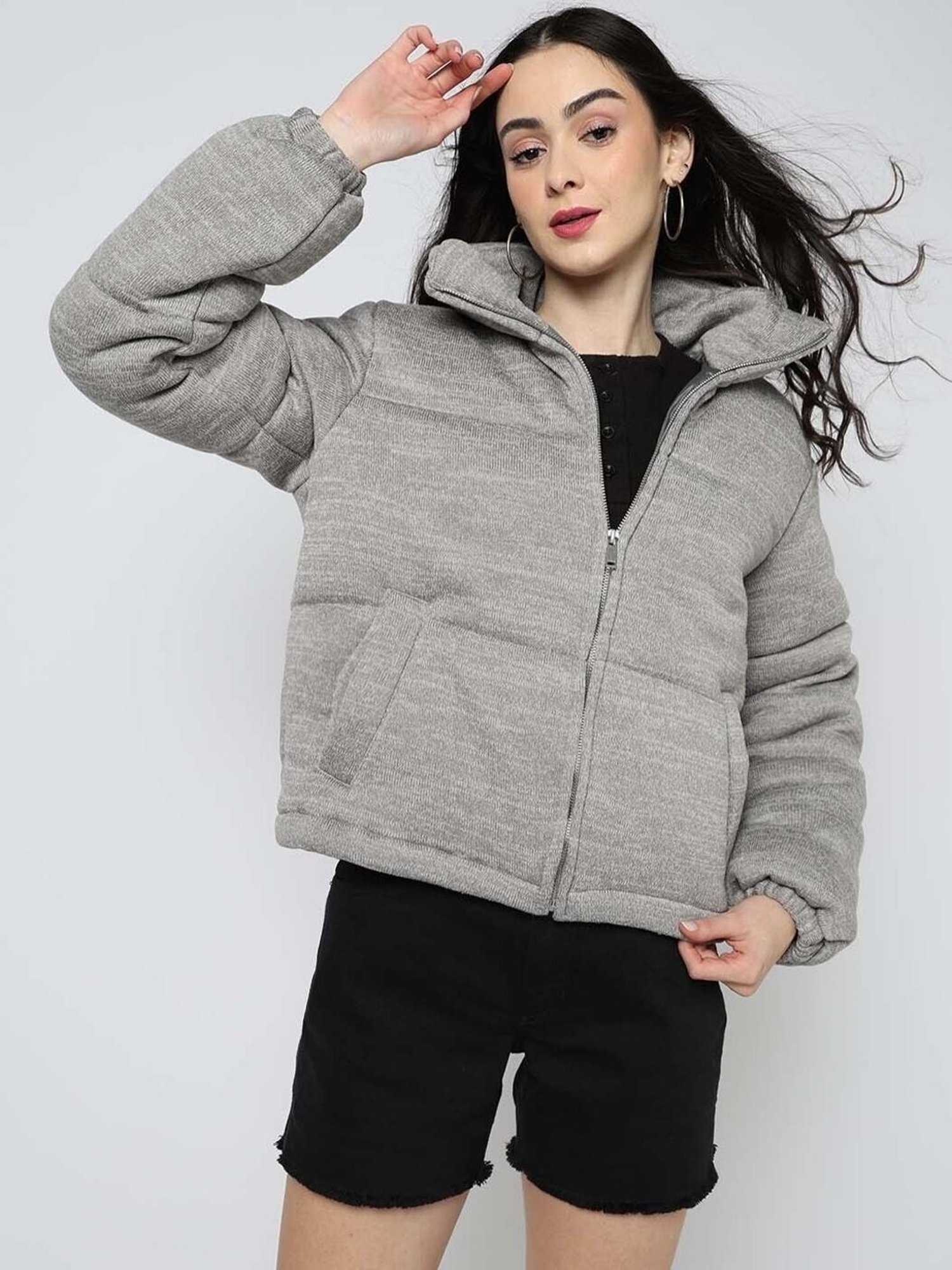GAP Grey Regular Fit Solid Jacket