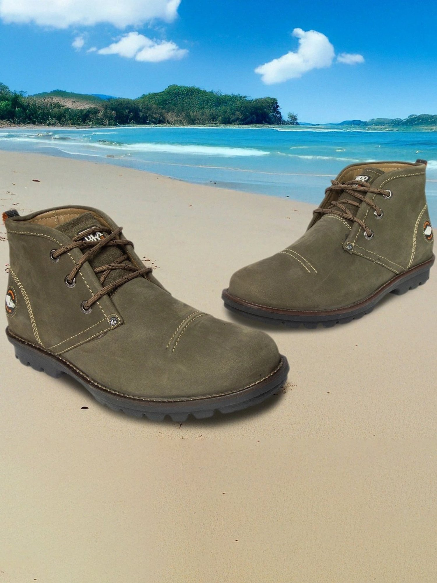 Ankle Boots Woodland Boots Olive Green Freebird Woodland Leather