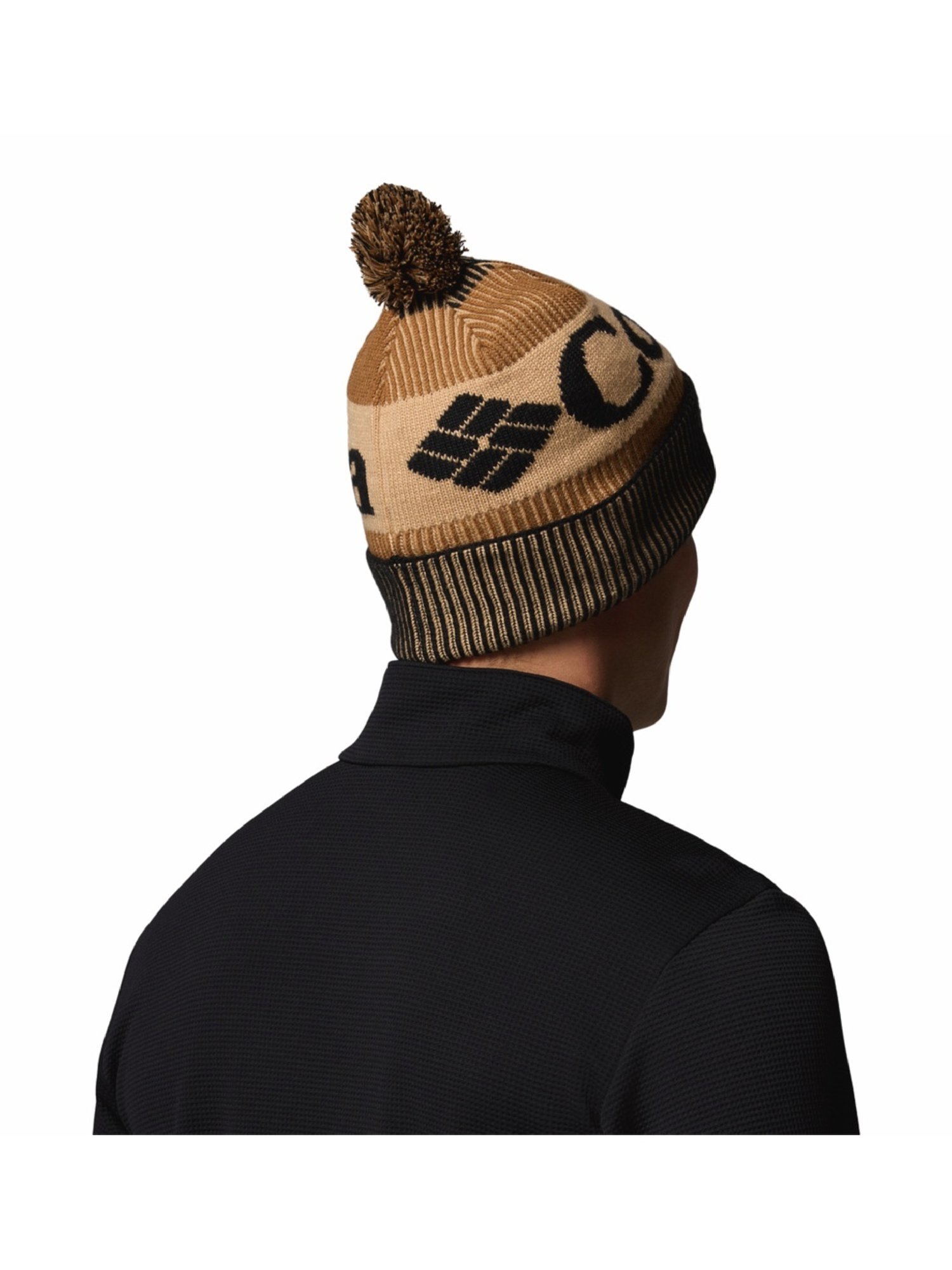 Buy Columbia Black, Camel Brown & Canoe Printed Beanie Online