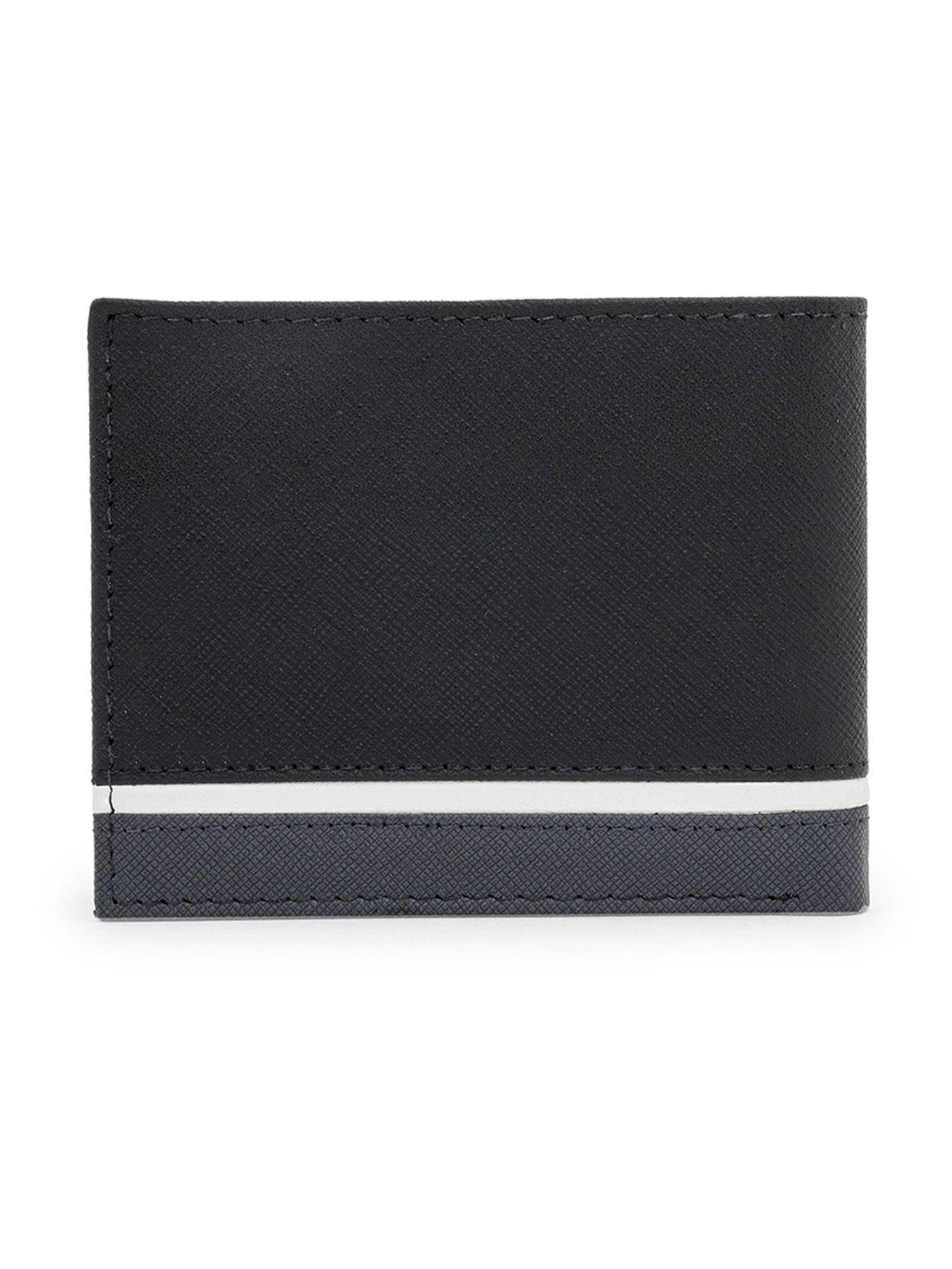 Red Tape Black Leather RFID Bi-Fold Wallet