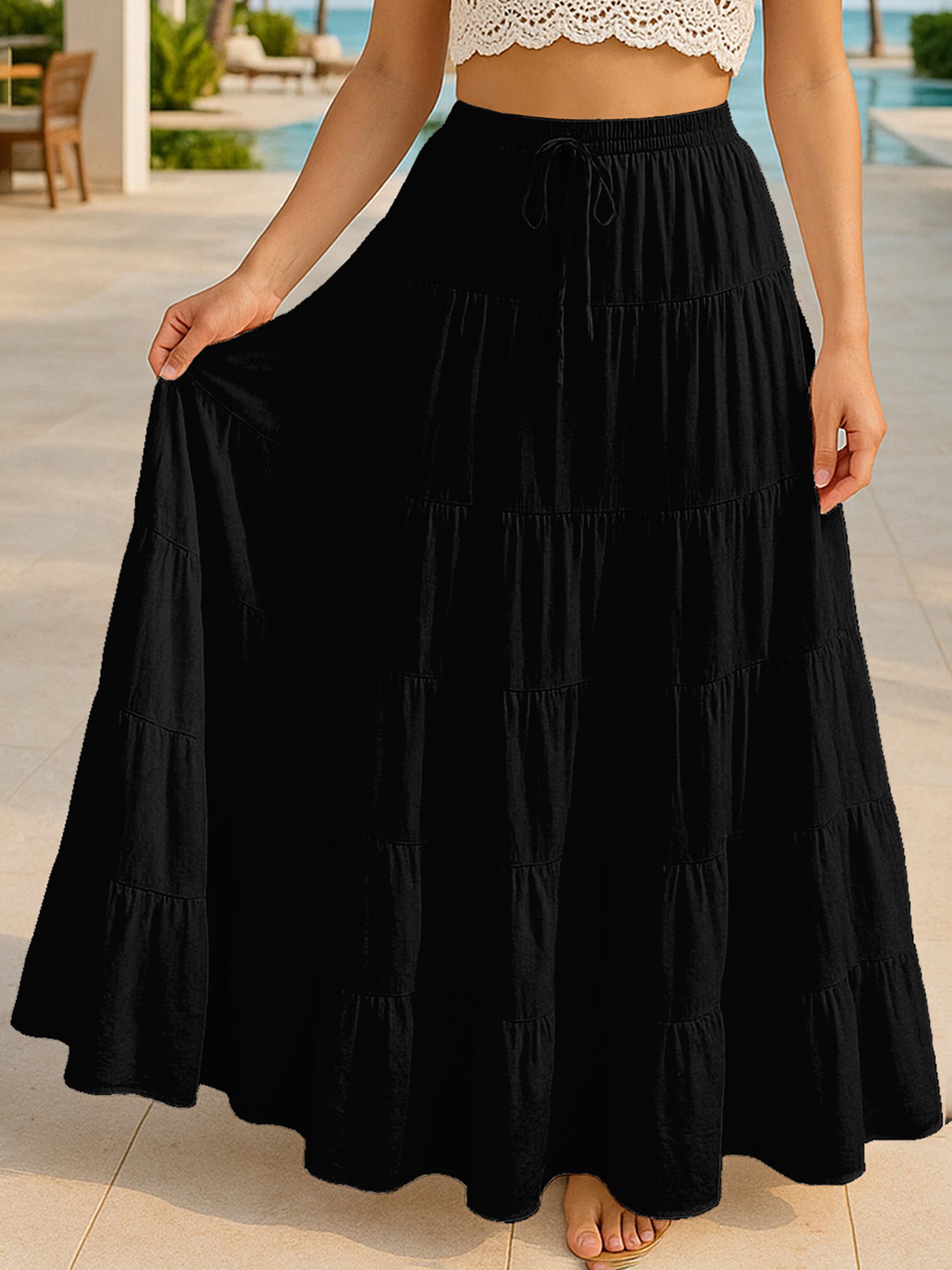 最終値下げ！AMOMMA MINI TACK SKIRT ブラック Moomaya Black Regular Fit Skirt with Pockets