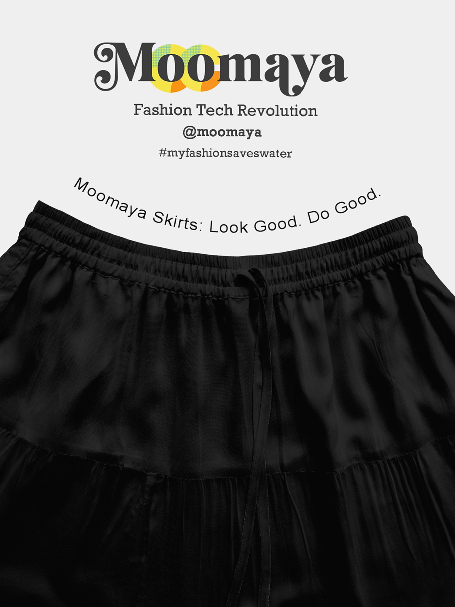 Moomaya Black Regular Fit Skirt with Pockets