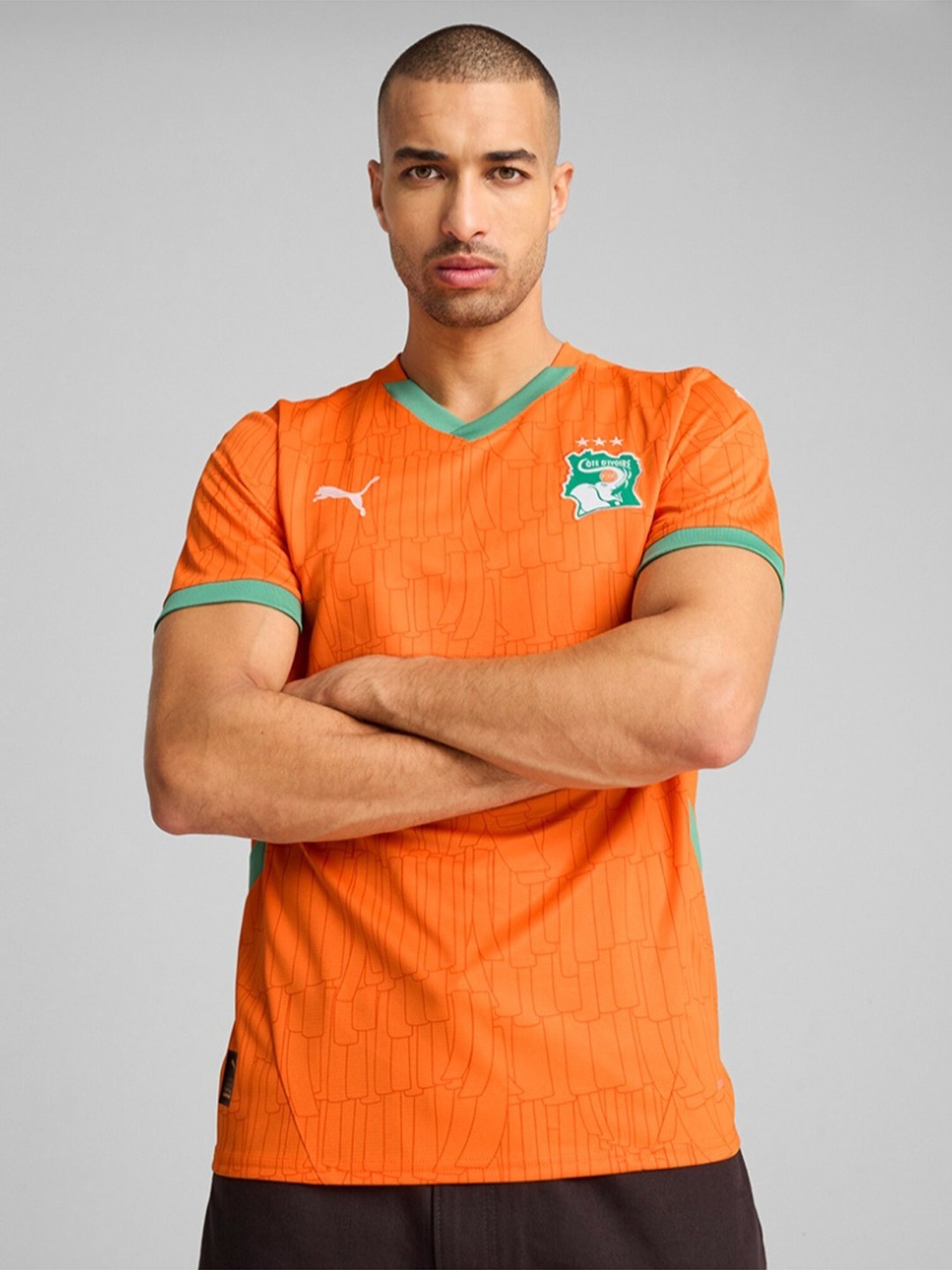 Puma Orange Cote d'Ivore 2025 Printed Regular Fit Home Jersey