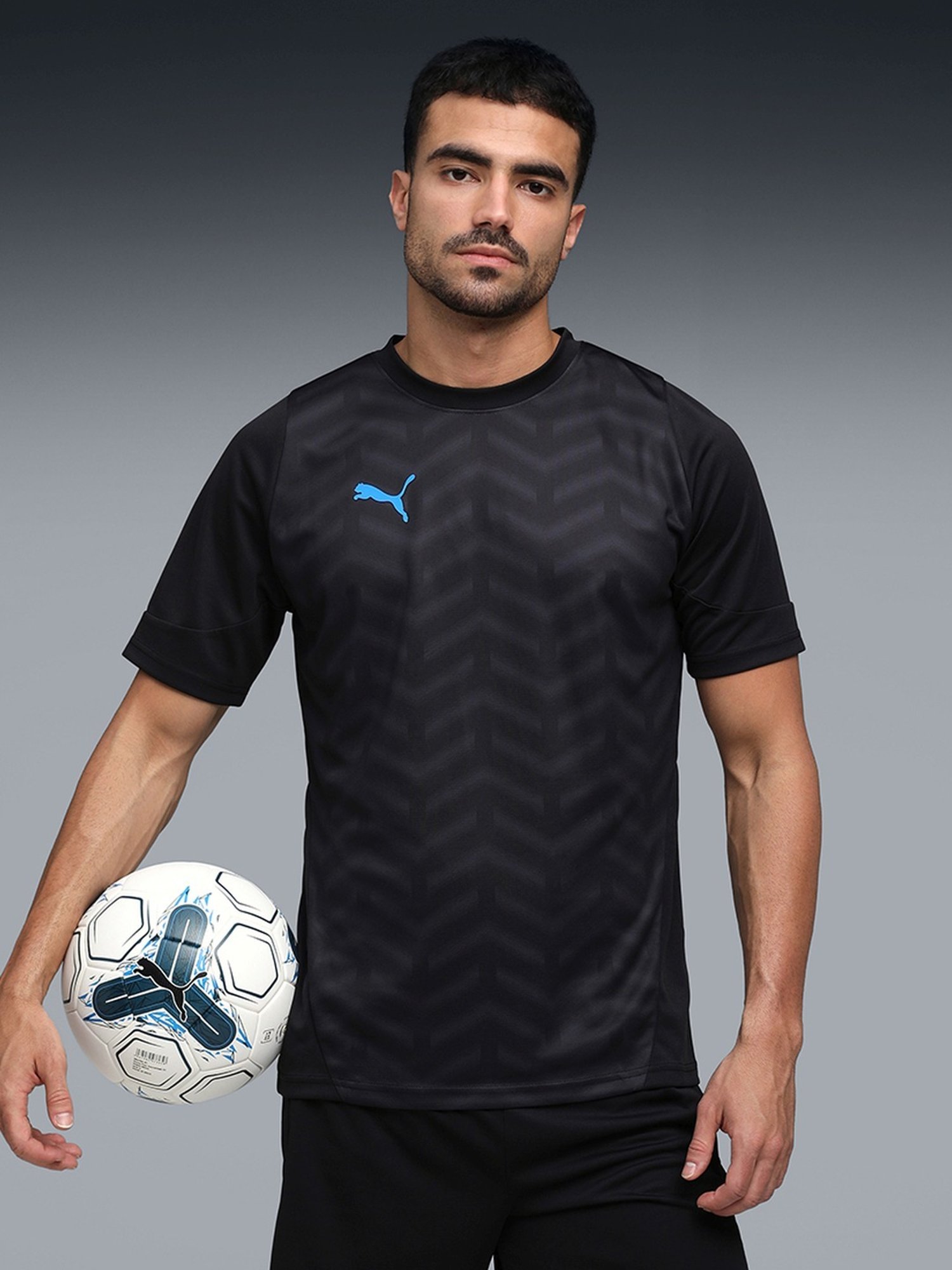 Puma Black IndividualCUP Graphic Regular Fit Football Jersey