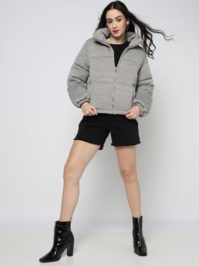 GAP Grey Regular Fit Solid Jacket