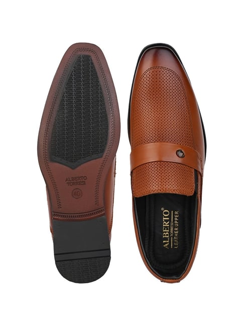 マロン Buy Alberto Torresi Men's Tan Formal Loafers for Men at Best Price