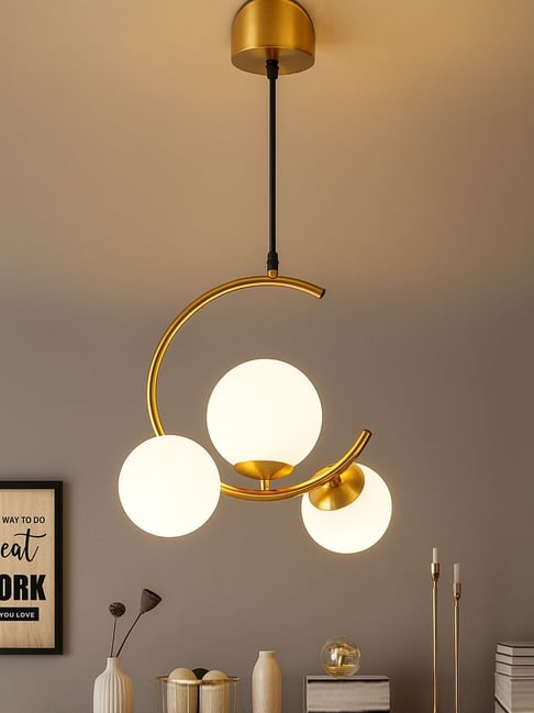 Homesake White Gold Metal Modern Globe Chandelier Hanging Light