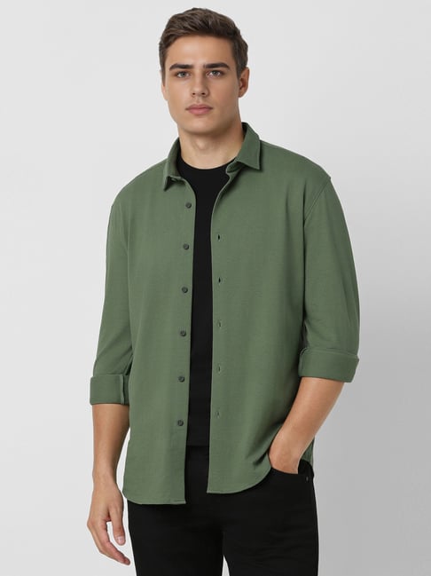 green emerald velvet dress Performance All-Way Stretch Geo Print Long Sleeve Shirt