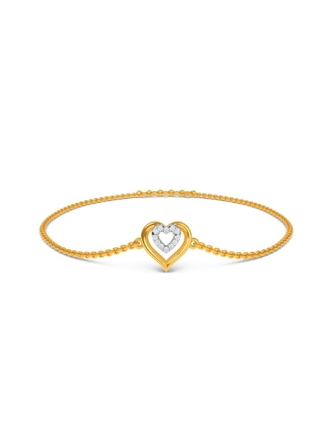Kisna Diamond & Gold Jewellery Heart Centric 18k Gold & Diamond Bracelet for Women