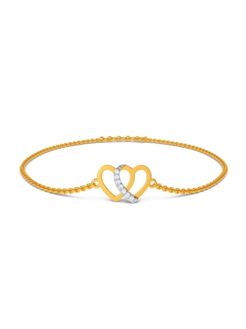 Kisna Diamond & Gold Jewellery Intertwine Love 14k Gold & Diamond Bracelet for Women