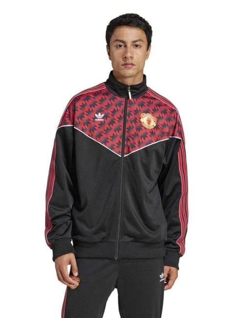 Adidas Black Loose Fit Printed Sports Jacket-image-49