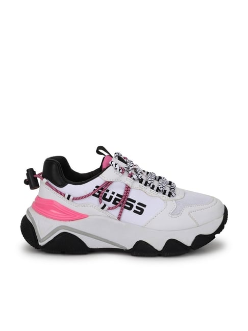 Guess White Lace-Ups Printed Sneakers-picture-38