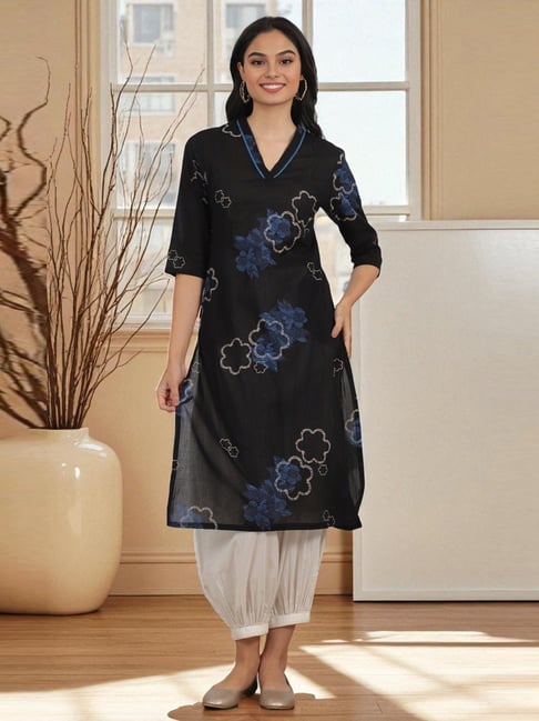 W Black Printed Kurta-picture-18