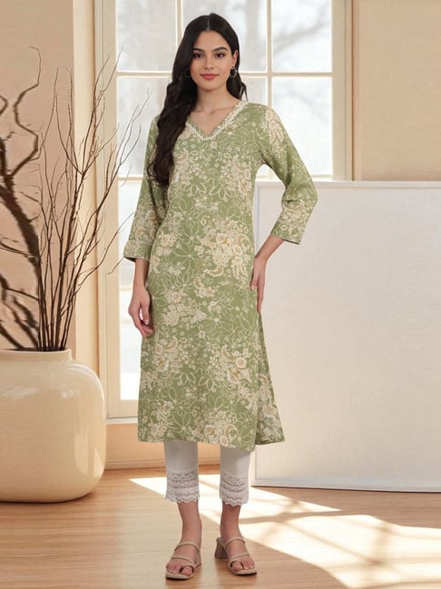 Buy W Green Printed Kurtas for Women Online Tata CLiQ