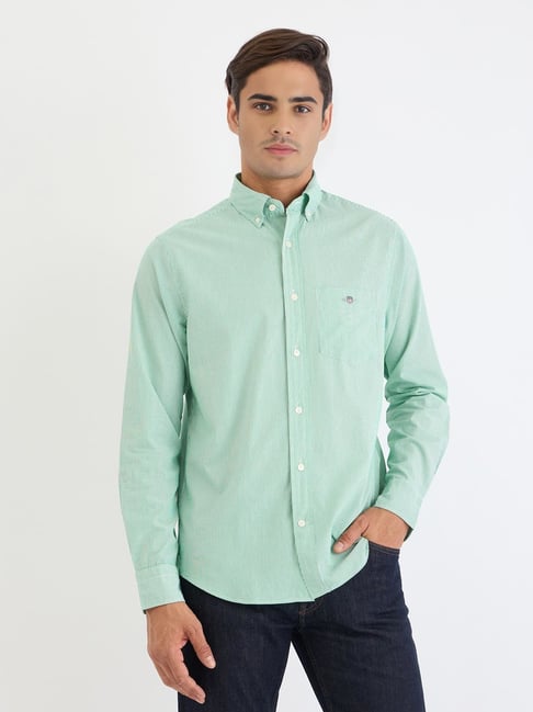 GANT Green Regular fit Stripes Shirt-image-32