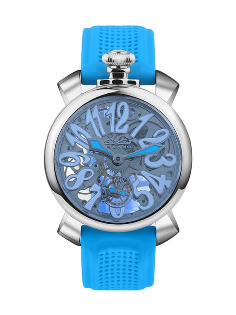 GaGa Milano アナログ時計 シルバー/ブルー Buy GAGA Milano 5310CG02K0SYLB0 Analog Watch for Men at Best Price