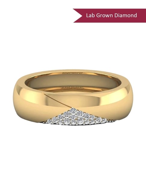 SHINE ETERNAL Lab Grown Diamond 14k (585) Yellow Gold Asymmetrical Allure Ring for Men-picture-40