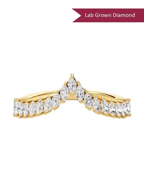 SHINE ETERNAL Lab Grown Diamond 18k (750) Yellow Gold Tiara Wedding Band for Women-picture-25