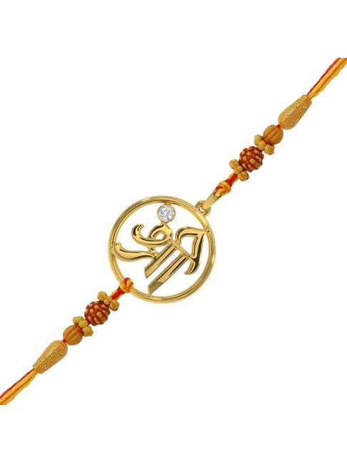 Kisna Diamond & Gold Jewellery 14K Yellow Gold Diamond Shree Rakhi Bracelet cum Pendant