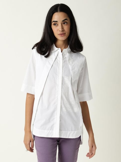 RAREISM White Cotton Printed Top-picture-18