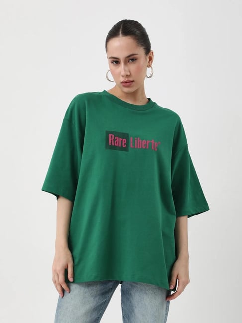 RAREISM Green Cotton Graphic T-Shirt-picture-13