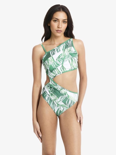 RAREISM Green Polyester Printed Swimsuit
