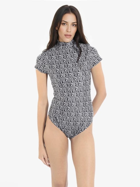 RAREISM Black Polyester Printed Swimsuit