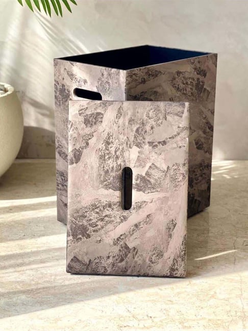 Mason Home Dark Brown Faux Leather & Mdf Laundry Basket