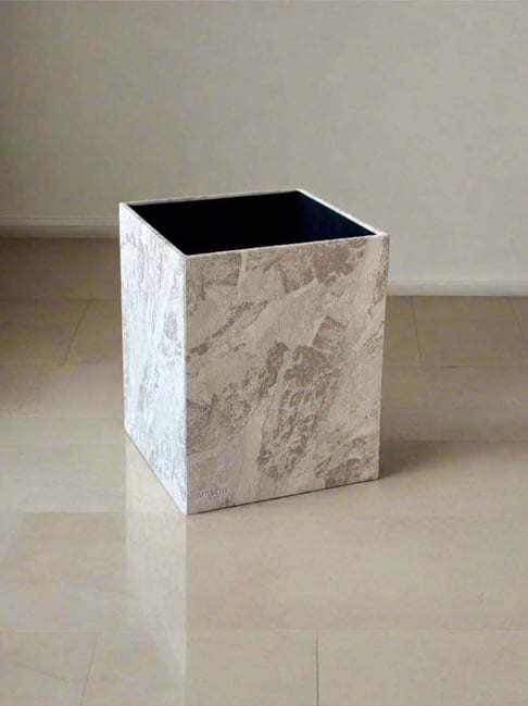 Mason Home Pale Beige Faux Leather & Mdf Dustbin