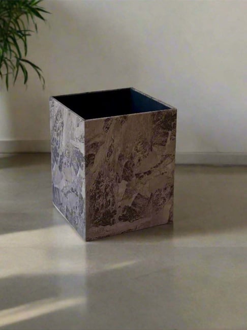 Mason Home Dark Brown Faux Leather & Mdf Dustbin