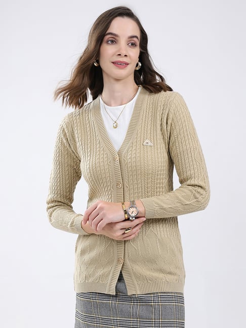 Monte Carlo Beige Blend Wool Woven Design Cardigan-picture-39
