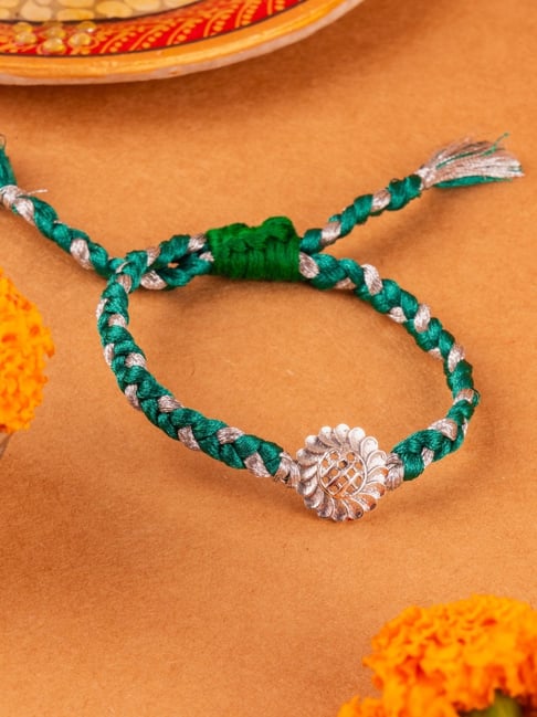 kicky & perky kicky and Perky 925 Sterling Silver Flower Rakhi-picture-23