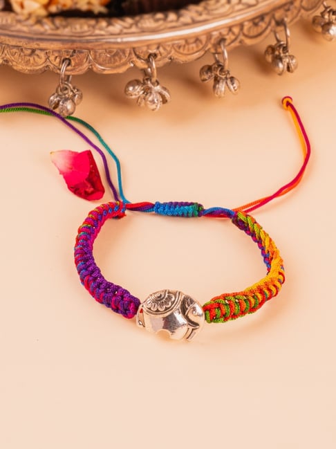 kicky & perky kicky and Perky 925 Sterling Silver Little Elephant Rakhi-picture-21