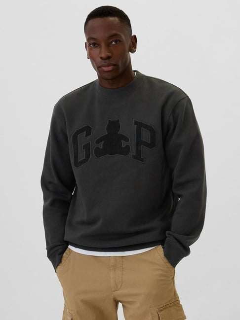 GAP Black Regular Fit Embroidery Sweatshirt-picture-20
