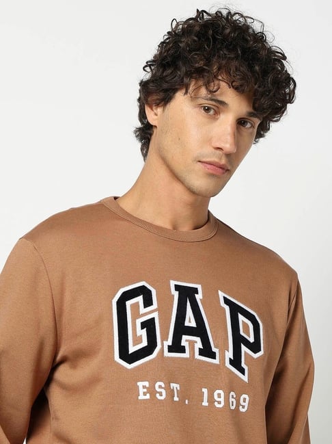 GAP Brown Regular Fit Printed Sweatshirt