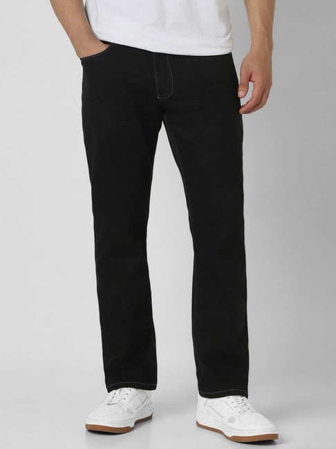 Van Heusen Black Cotton Regular Fit Jeans
