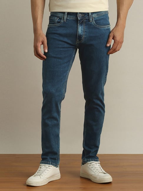 Peter England Blue Cotton Slim Fit Jeans-picture-41