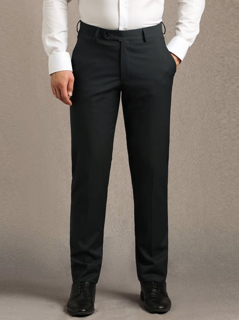 Louis Philippe Black Slim Fit Trousers-picture-18