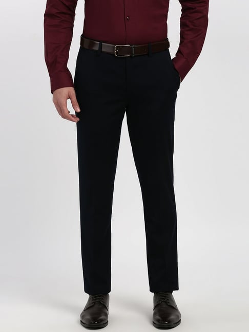 Peter England Black Slim Fit Trousers-picture-30