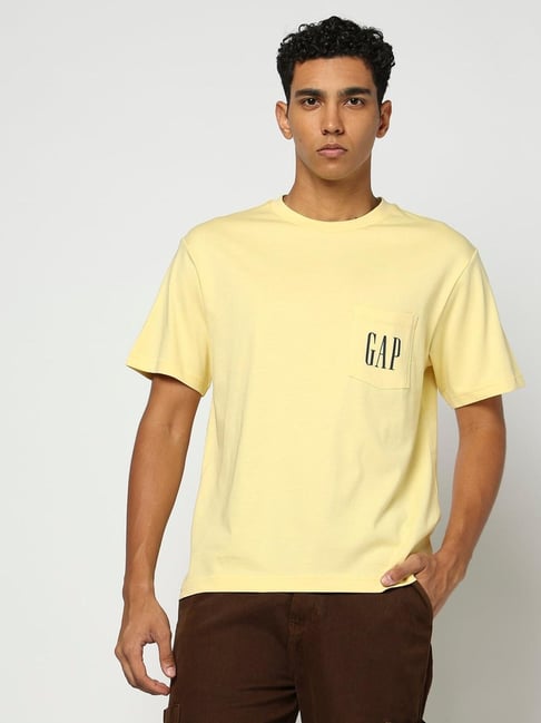 GAP Yellow Cotton Relaxed Fit Graphic T-Shirt-picture-14
