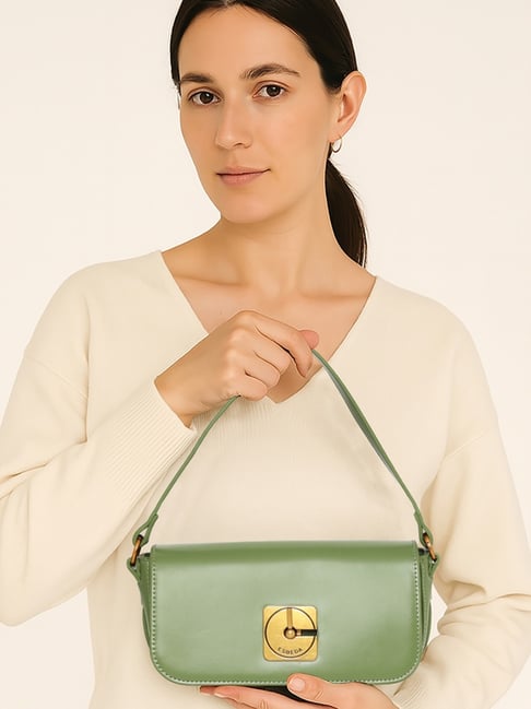 Esbeda Glide Luxe Line Green Medium Cross Body Bag-picture-40