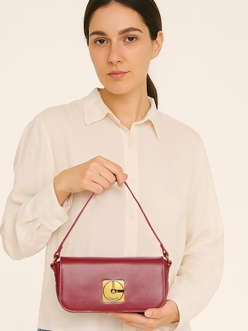 Esbeda Glide Luxe Line Maroon Medium Cross Body Bag-picture-38