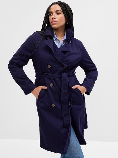 GAP Navy Blue Relaxed Fit Solid Coat-picture-22